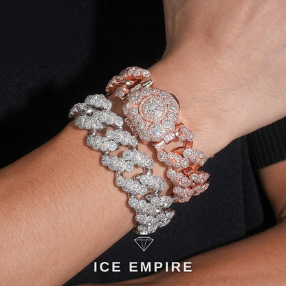 Iced Out 925 Silver Moissanite Cuban Chain
