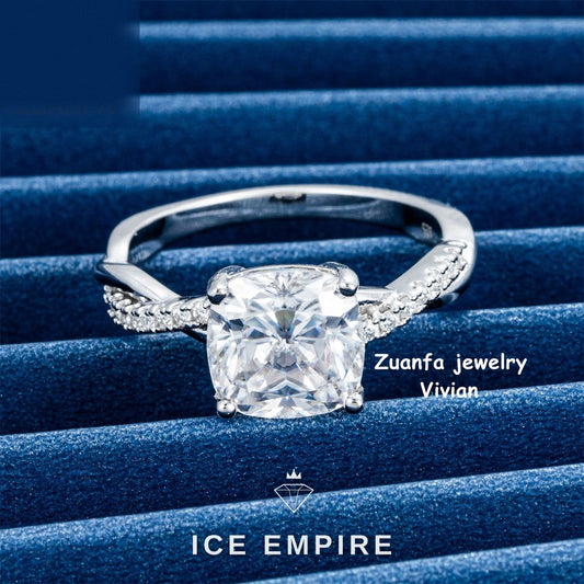 Iced Out Rose Gold Plated Moissanite Ring