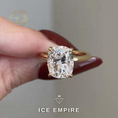 Iced Out 10K Gold Moissanite Engagement Ring