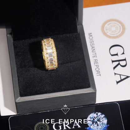 Iced Out 925 Silver Moissanite Ring