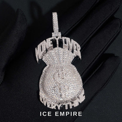 Iced Out Baguette Rose Gold Plated Pendant