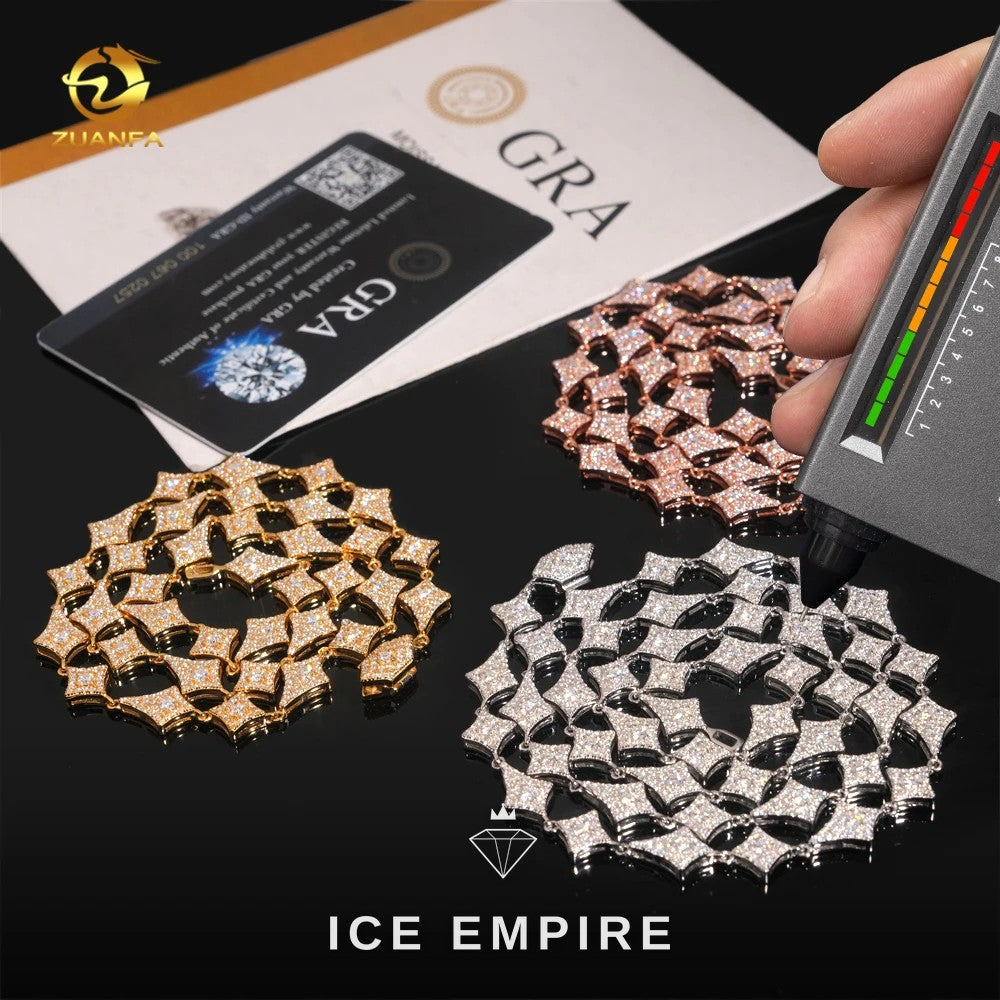Iced Out Rose Gold Plated Moissanite Cuban Chain