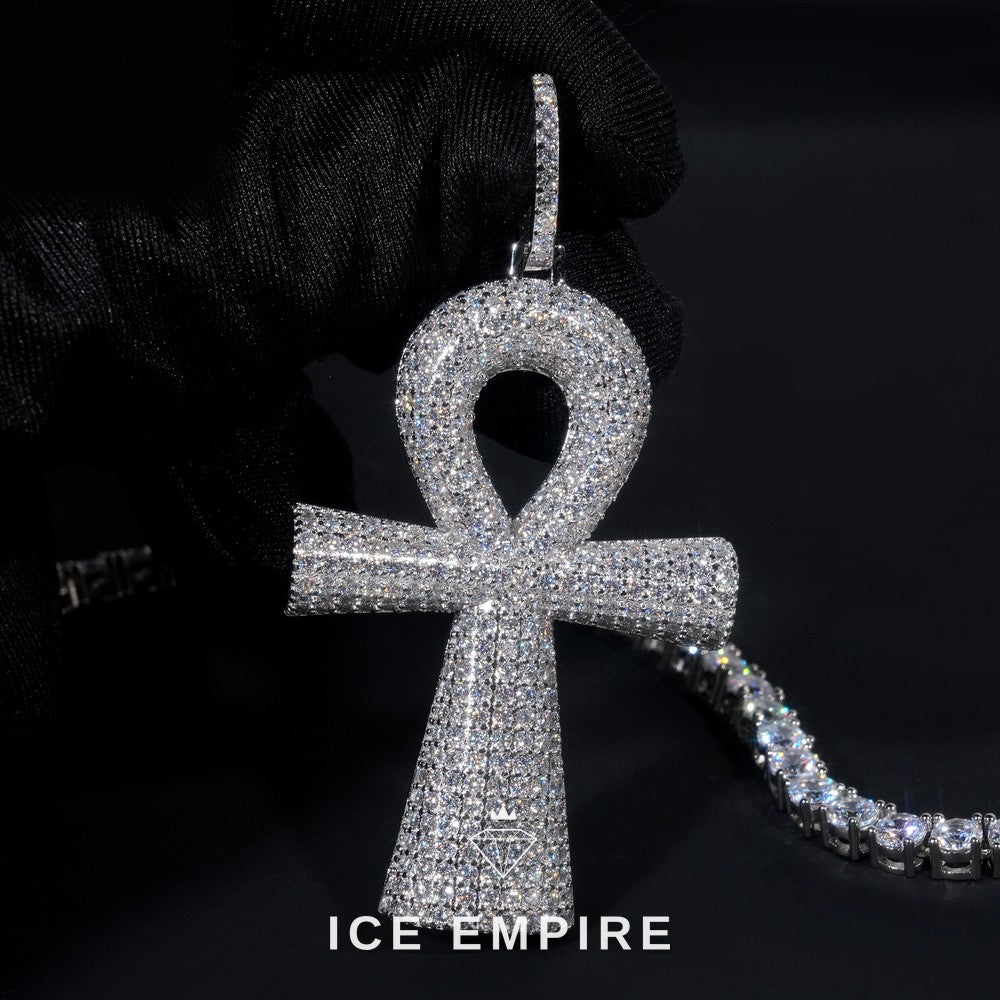 Iced Out Cross 925 Silver Pendant