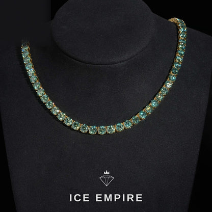 Iced Out Rose Gold Plated Moissanite Tennis Chain