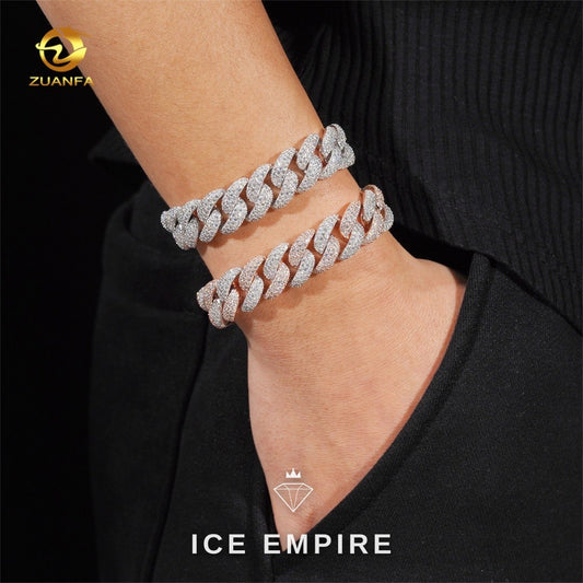 Iced Out Rose Gold Plated Moissanite Cuban Chain