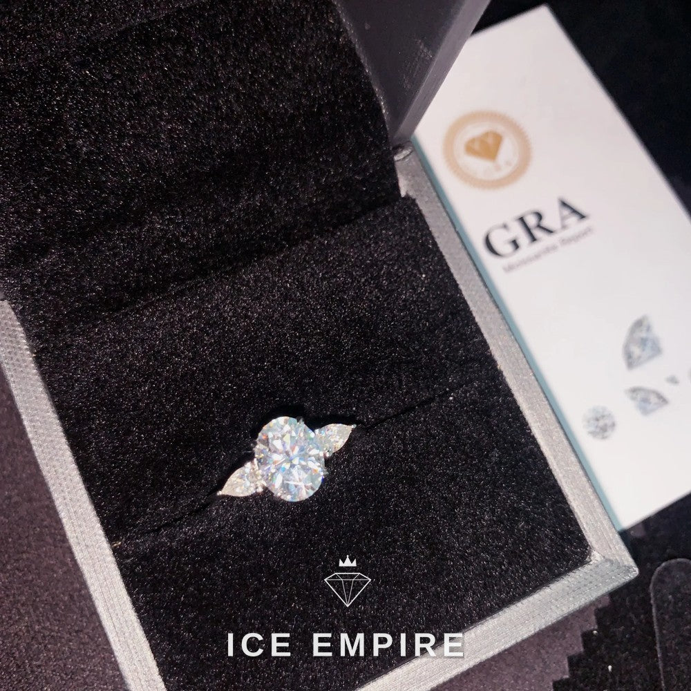 Iced Out 925 Silver Moissanite Engagement Ring