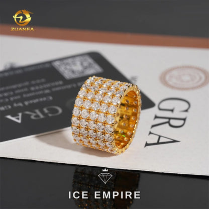 Iced Out Gold Plated Moissanite Ring