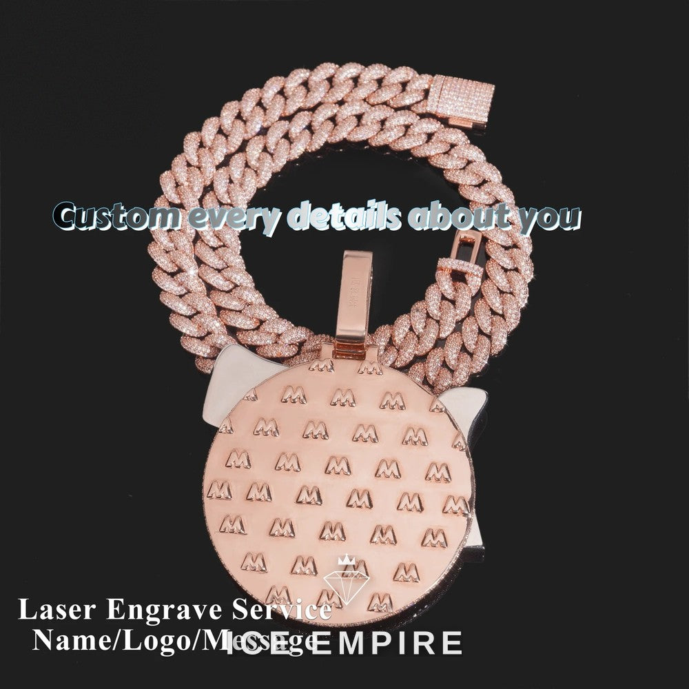 Iced Out Baguette 925 Silver Pendant