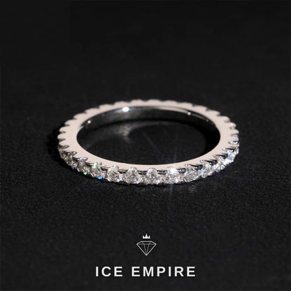Iced Out 925 Silver Moissanite Engagement Ring
