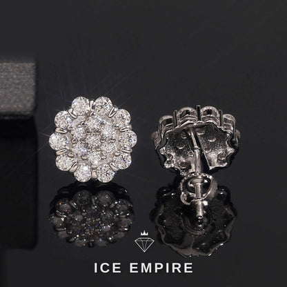 Iced Out Rose Gold Plated Moissanite Stud Earrings