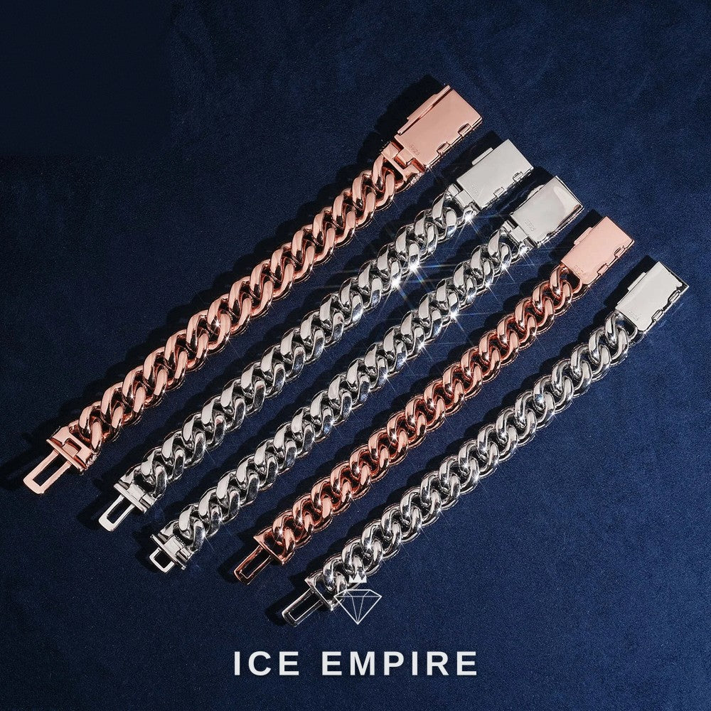 Iced Out Rose Gold Plated Moissanite Cuban Chain
