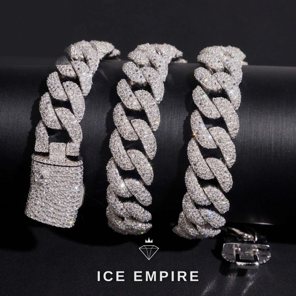 Iced Out Rose Gold Plated Moissanite Cuban Chain