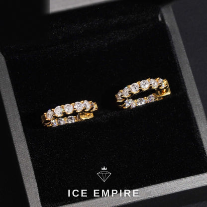 Iced Out Gold Plated Moissanite Stud Earrings