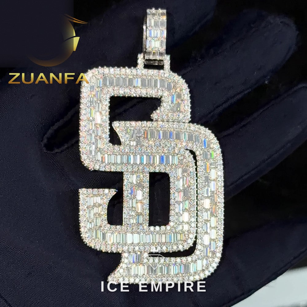 Iced Out Rose Gold Plated Moissanite Pendant