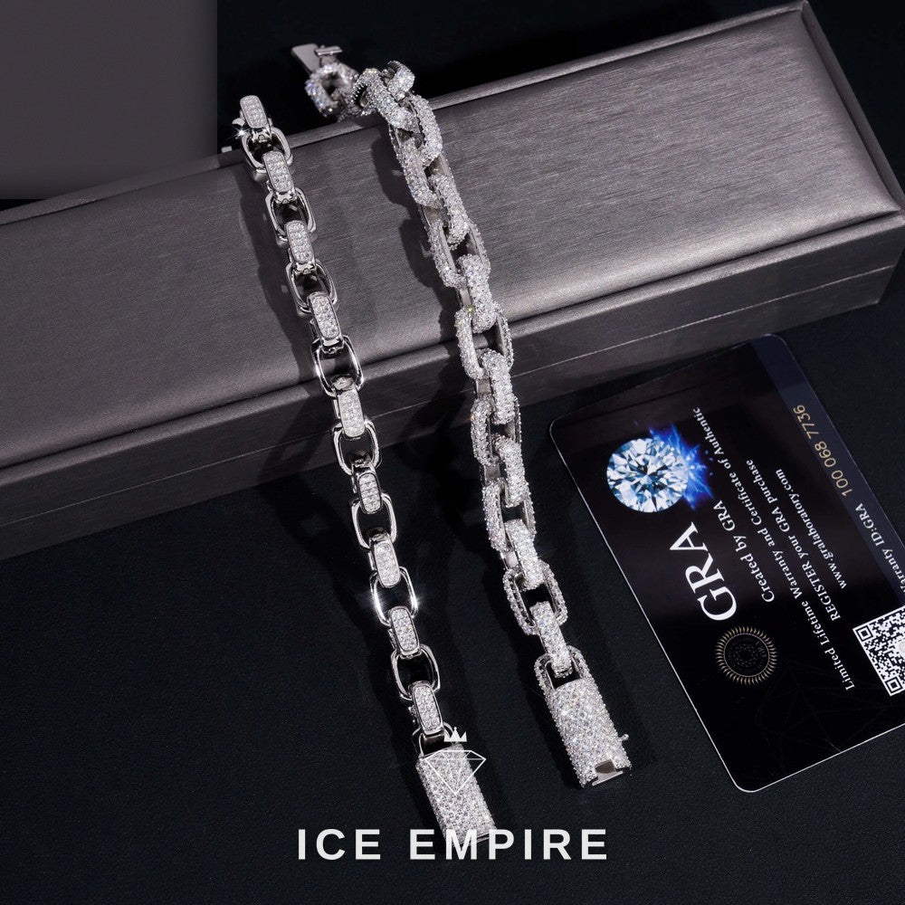 Iced Out Rose Gold Plated Moissanite Cuban Chain