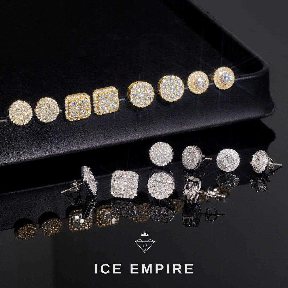 Iced Out Gold Plated Moissanite Earrings