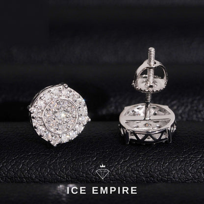 Iced Out 925 Silver Moissanite Stud Earrings