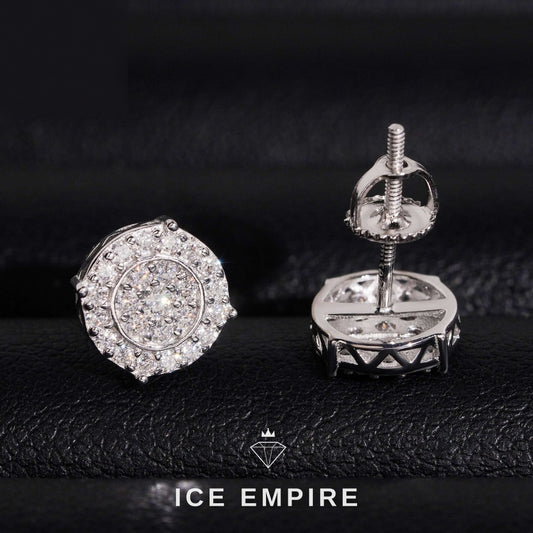 Iced Out 925 Silver Moissanite Stud Earrings