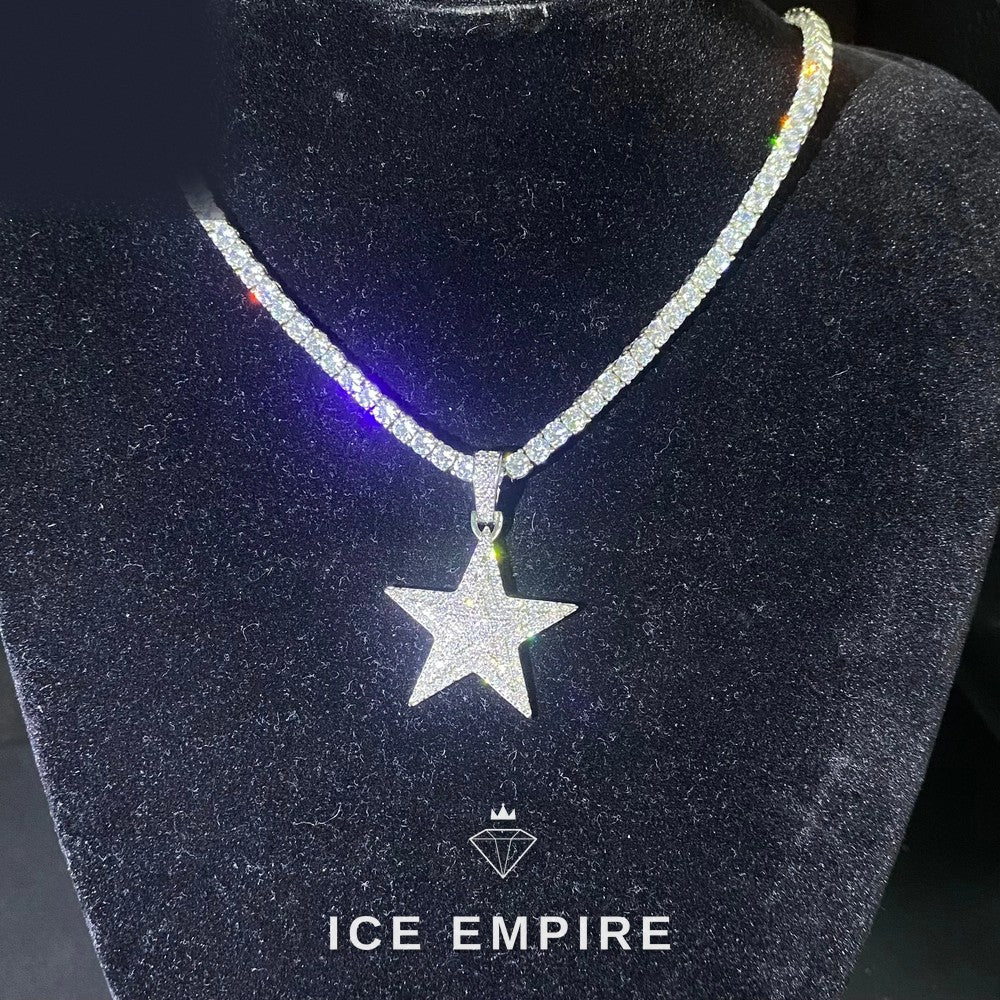 Iced Out 925 Silver Moissanite Pendant