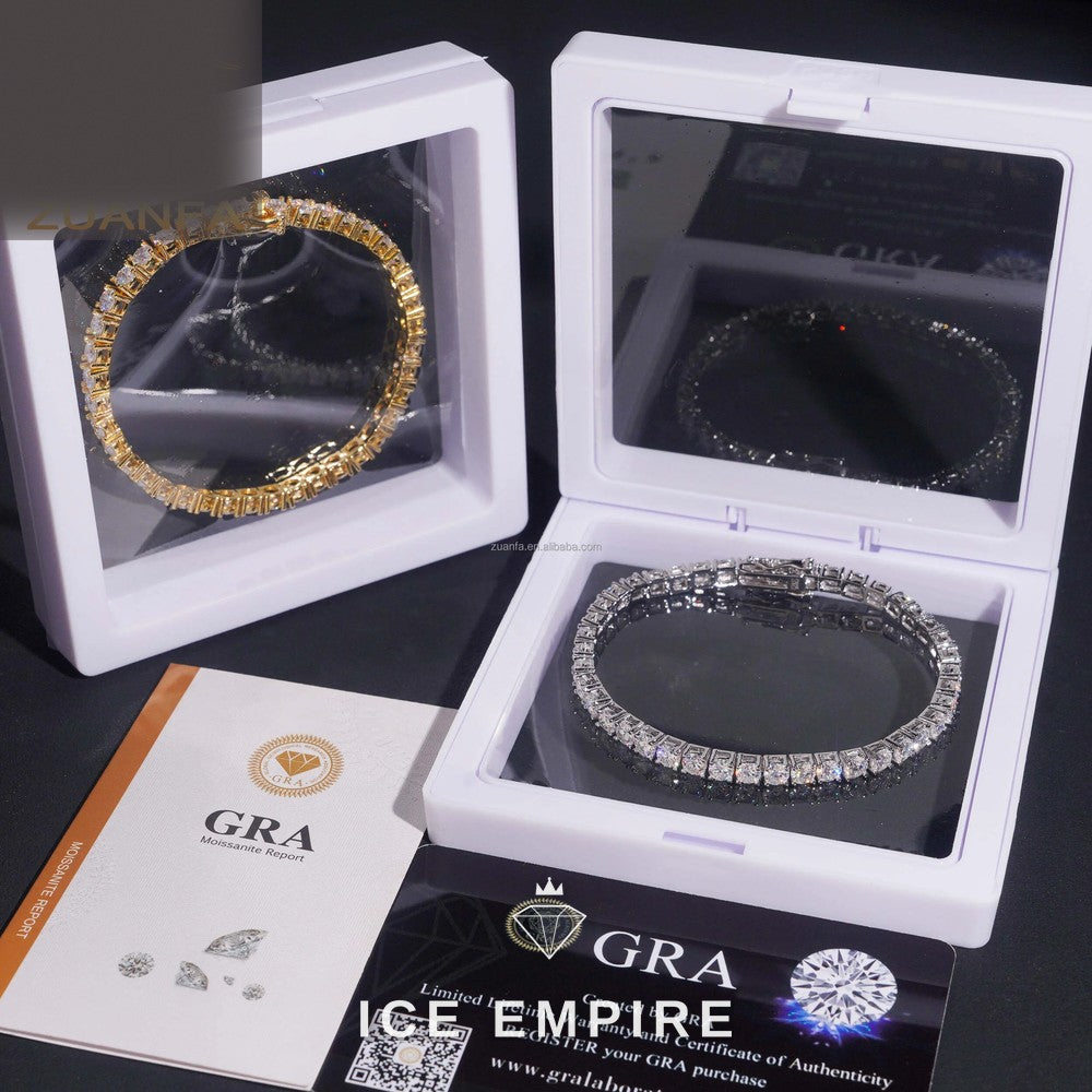Iced Out Gold Plated Moissanite Tennis Chain