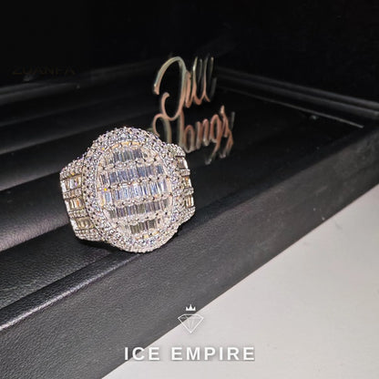 Iced Out Baguette 925 Silver Moissanite Ring