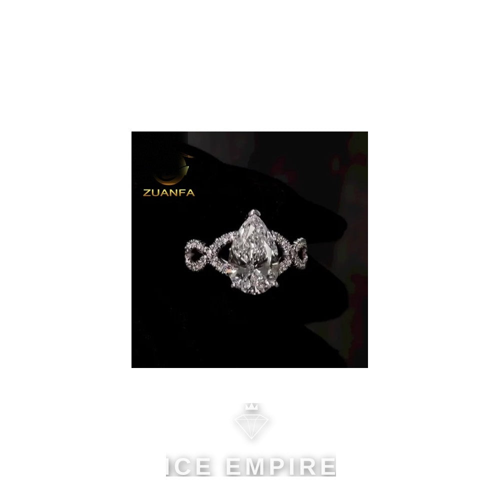 Iced Out 10K Gold Moissanite Engagement Ring