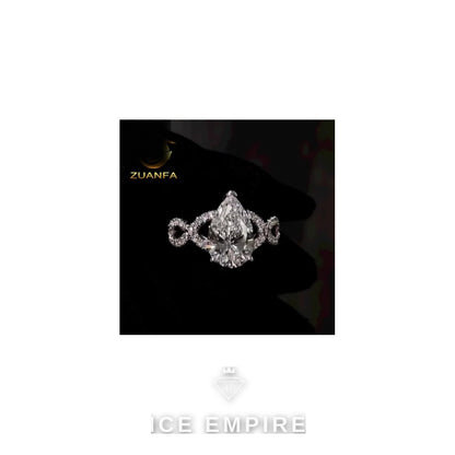 Iced Out 10K Gold Moissanite Engagement Ring