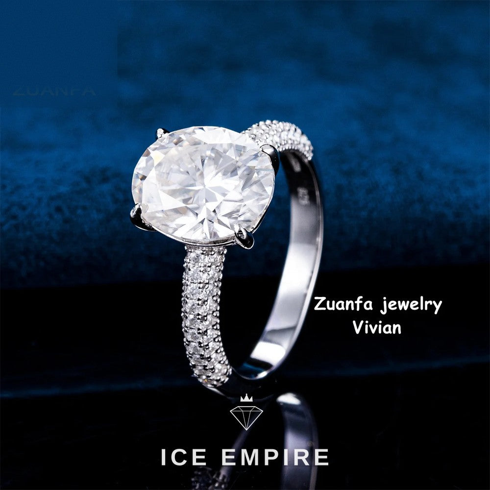 Iced Out 925 Silver Moissanite Ring