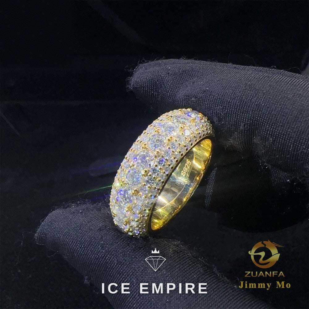 Iced Out Gold Plated Moissanite Engagement Ring