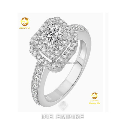 Iced Out Gold Plated Lab Grown Diamond Engagement Ring