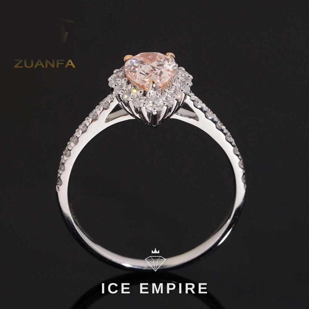 Iced Out Gold Plated Lab Grown Diamond Engagement Ring