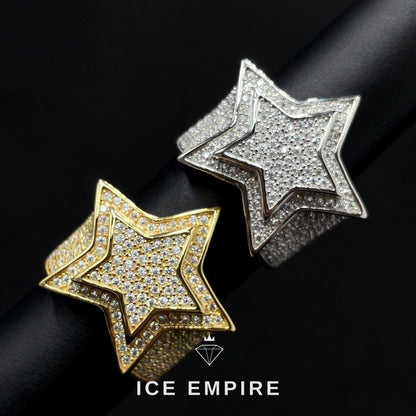 Iced Out 925 Silver Moissanite Ring
