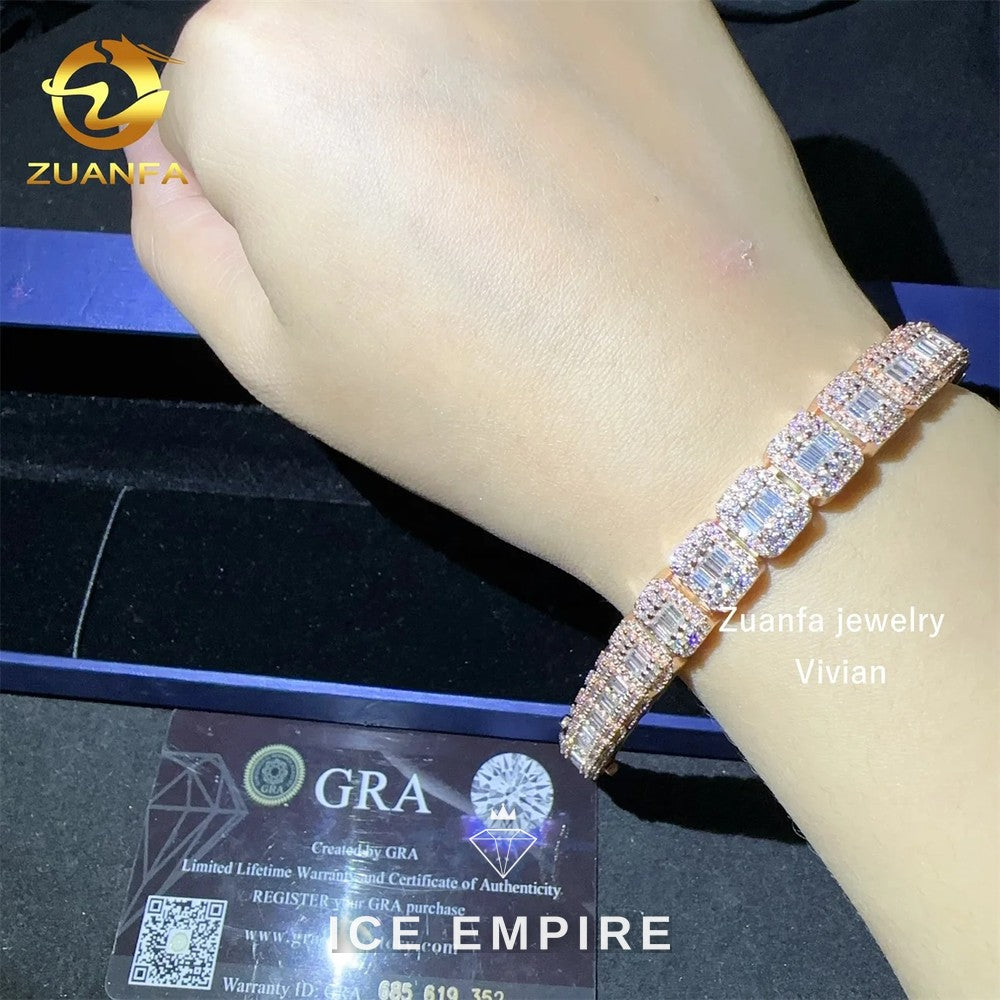 Iced Out 925 Silver Moissanite Cuban Chain