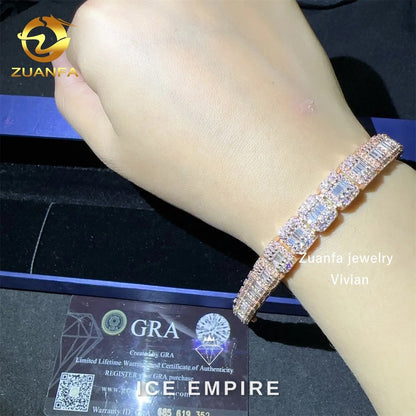 Iced Out 925 Silver Moissanite Cuban Chain