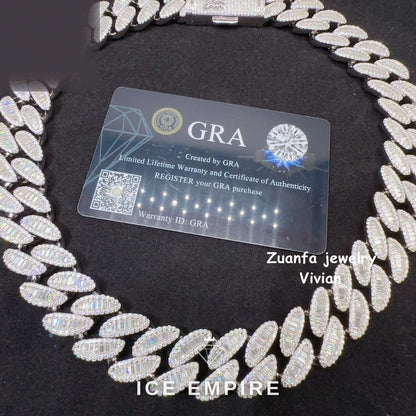 Iced Out Rose Gold Plated Moissanite Cuban Chain