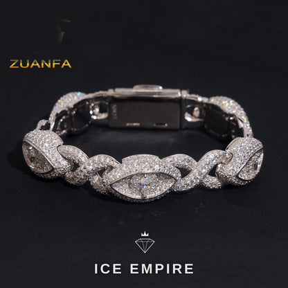 Iced Out 925 Silver Moissanite Cuban Chain