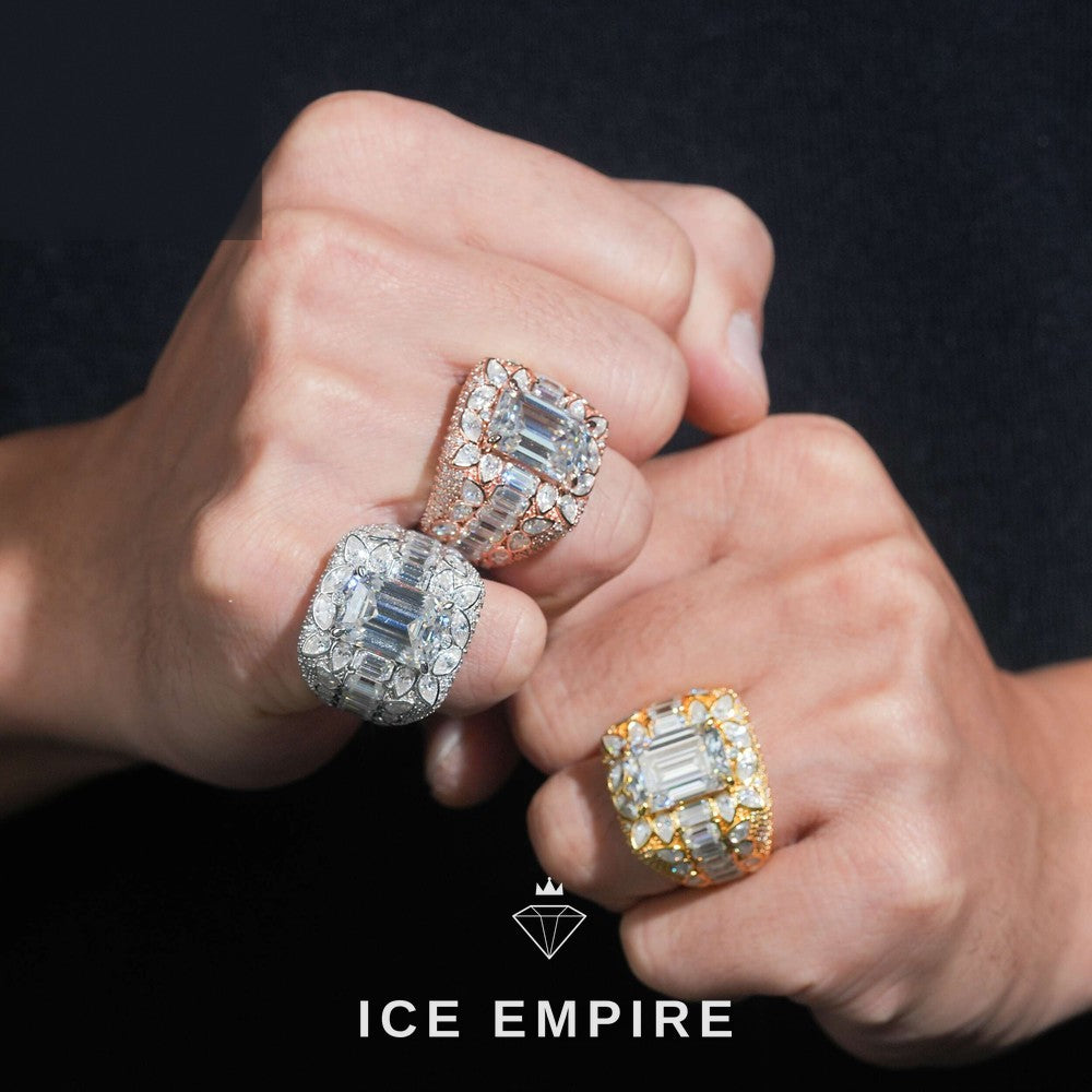 Iced Out 925 Silver Moissanite Ring