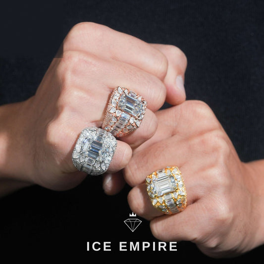 Iced Out 925 Silver Moissanite Ring