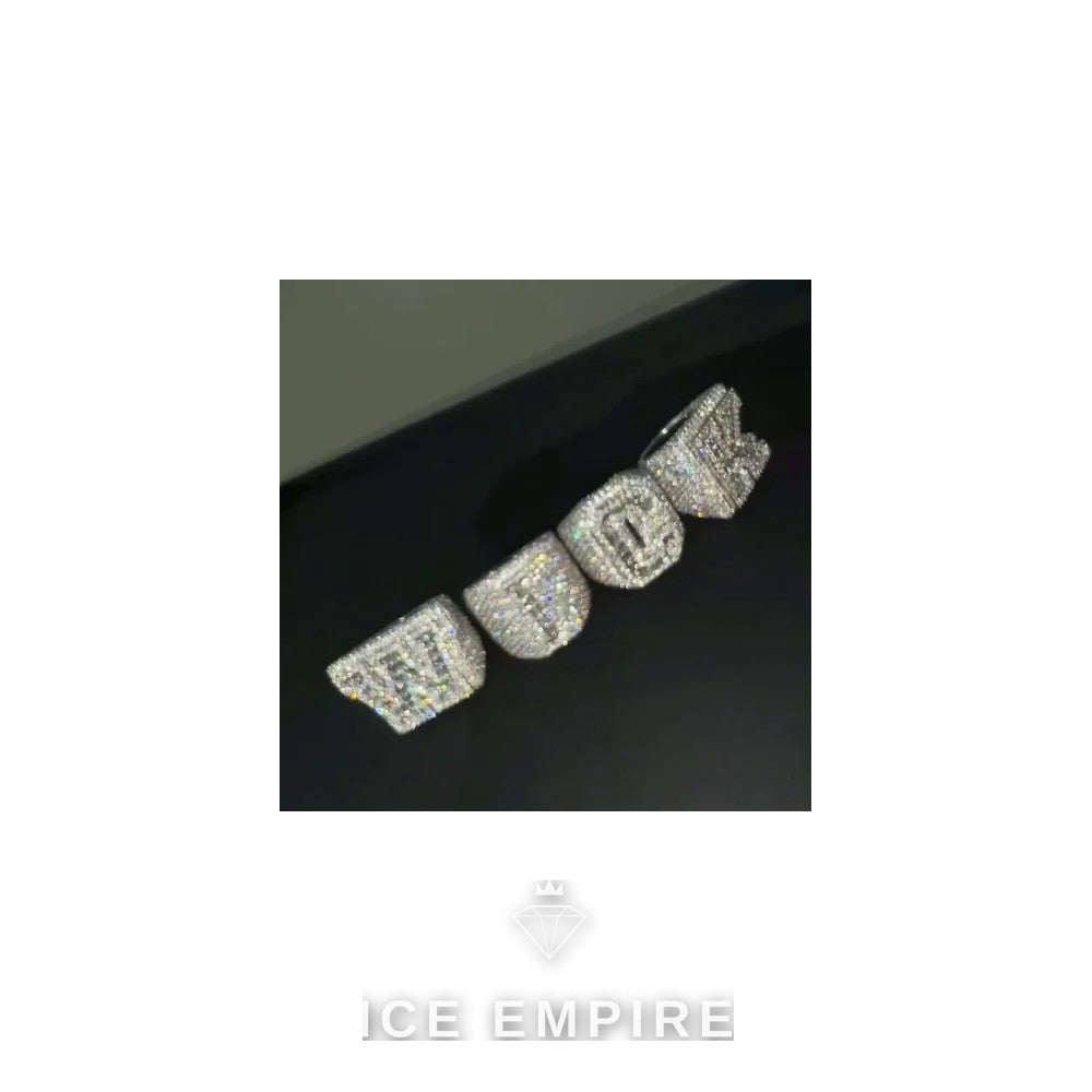 Iced Out 925 Silver Moissanite Ring