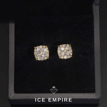 Iced Out Baguette 925 Silver Moissanite Stud Earrings