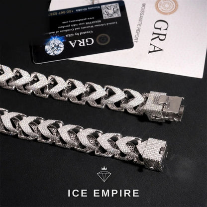 Iced Out Rose Gold Plated Moissanite Cuban Chain