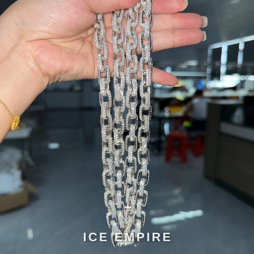 Iced Out Rose Gold Plated Moissanite Cuban Chain