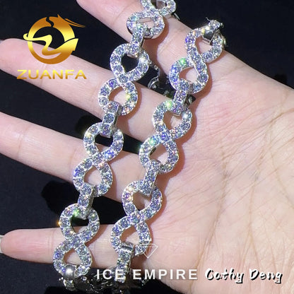 Iced Out Rose Gold Plated Moissanite Cuban Chain