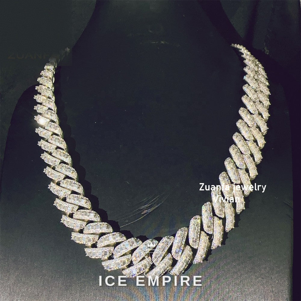 Iced Out Rose Gold Plated Moissanite Cuban Chain