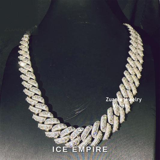 Iced Out Rose Gold Plated Moissanite Cuban Chain