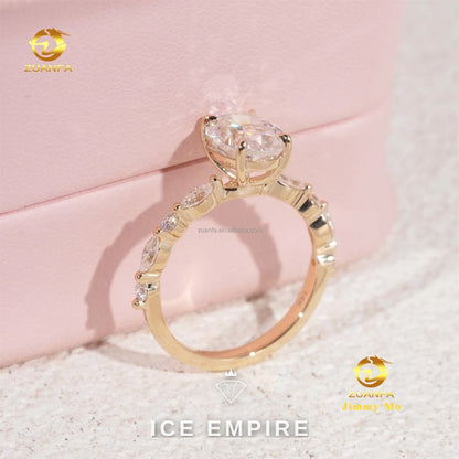 Iced Out Gold Plated Lab Grown Diamond Engagement Ring
