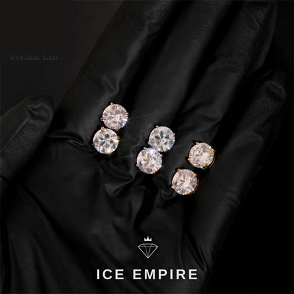 Iced Out 925 Silver Moissanite Stud Earrings