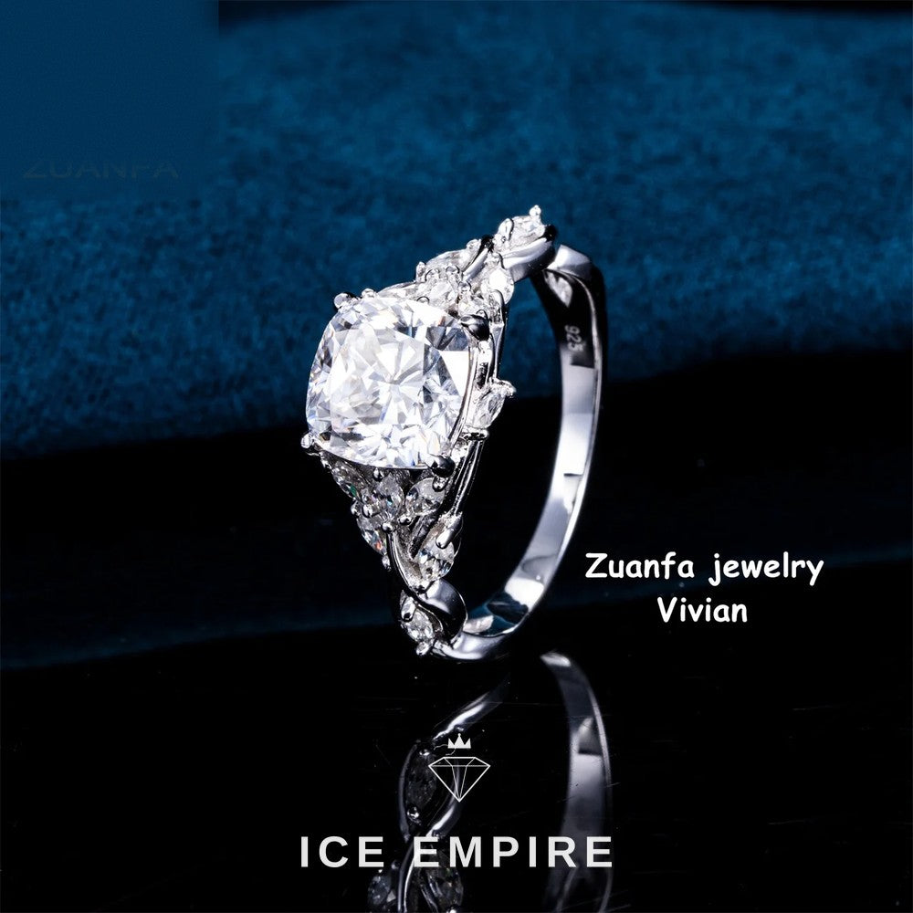 Iced Out 925 Silver Moissanite Ring