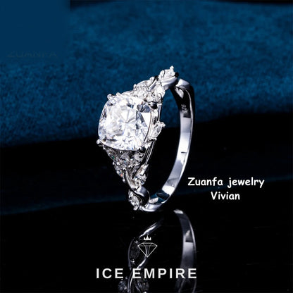 Iced Out 925 Silver Moissanite Ring