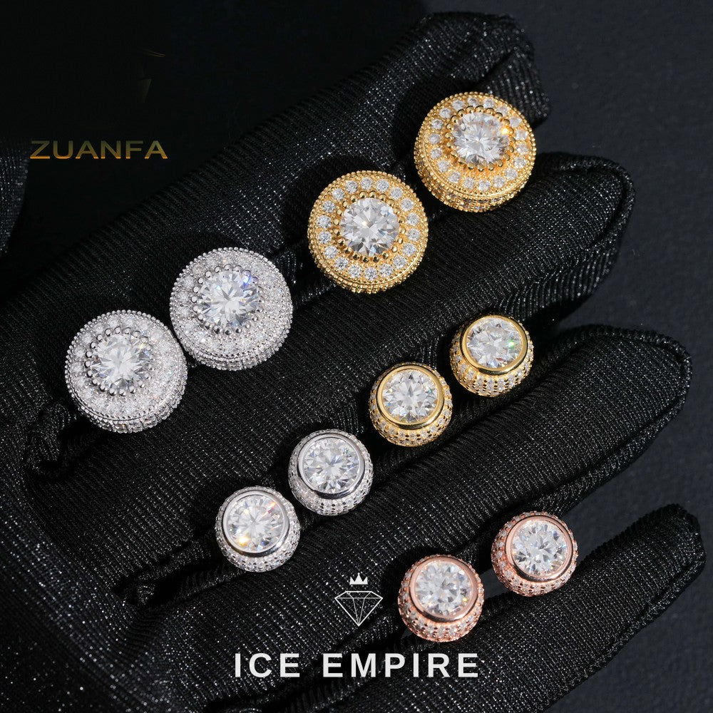 Iced Out 925 Silver Moissanite Earrings